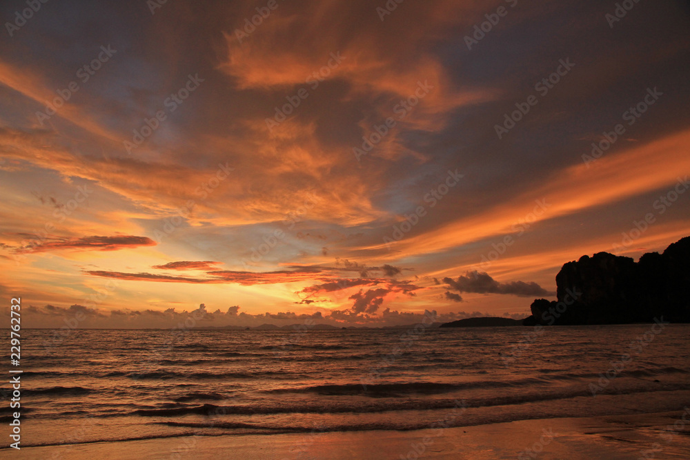 Sunset, Railay Beach, Krabi, Thailand