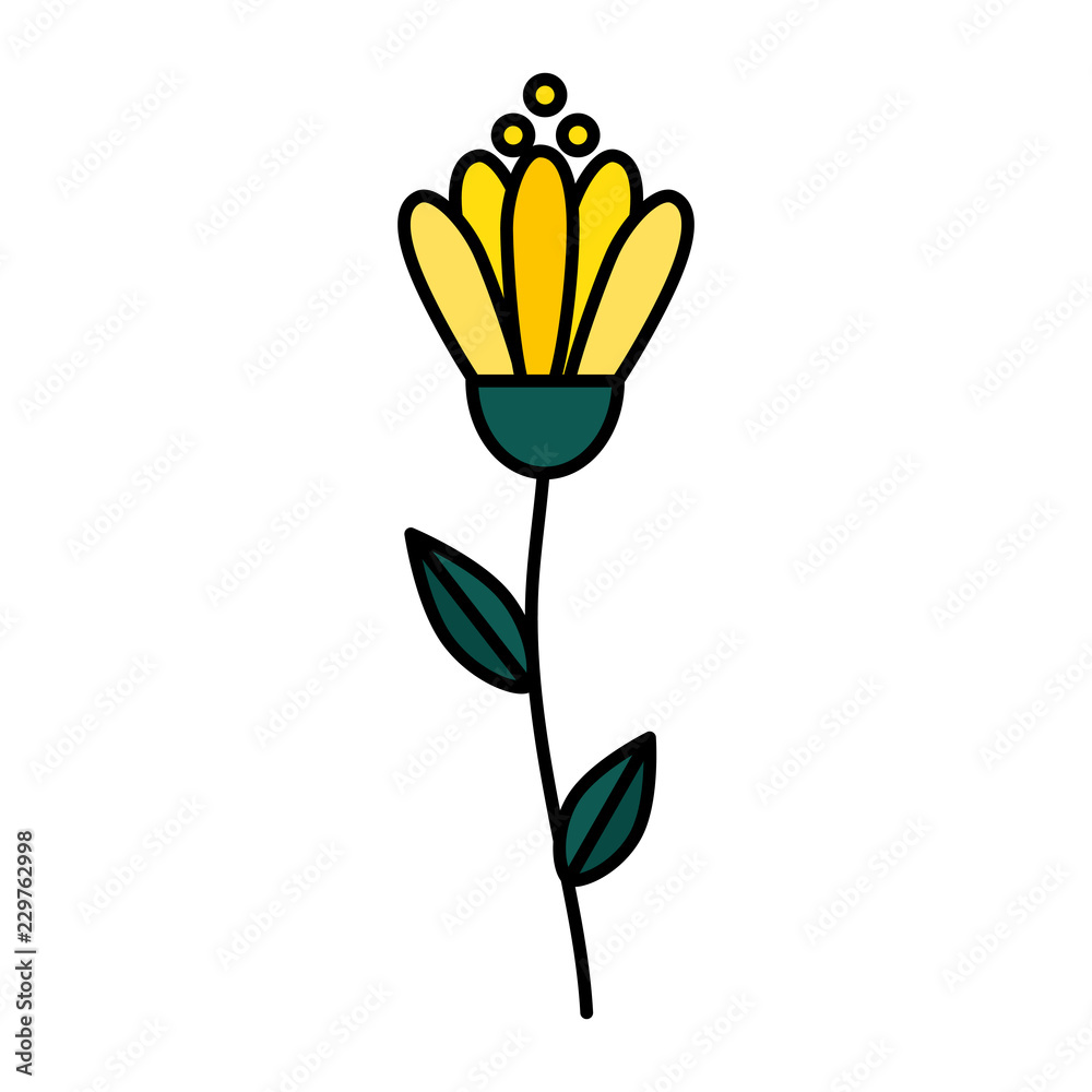 beautiful flower with leafs isolated icon beautiful flower with leafs isolated icon
