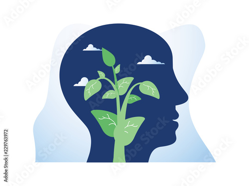 Self growth, potential development, motivation and aspiration, mental health, positive mindset, mindfulness meditation