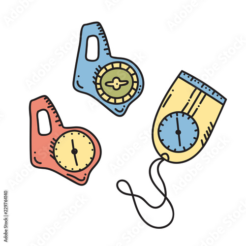 Vector illustration of orienteering compass