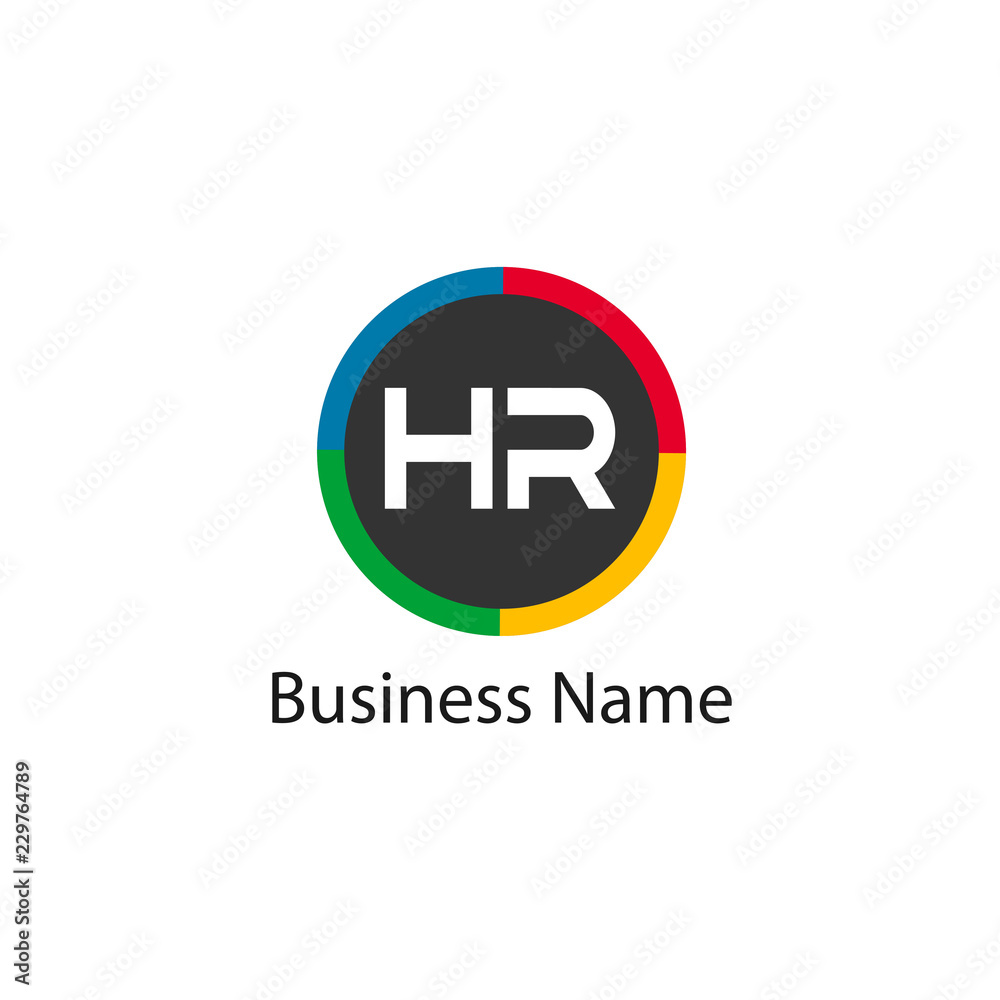 Fototapeta premium Initial HR Letter Logo Design
