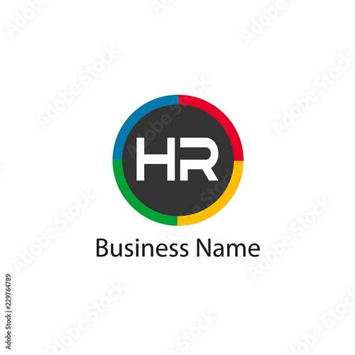 Initial HR Letter Logo Design