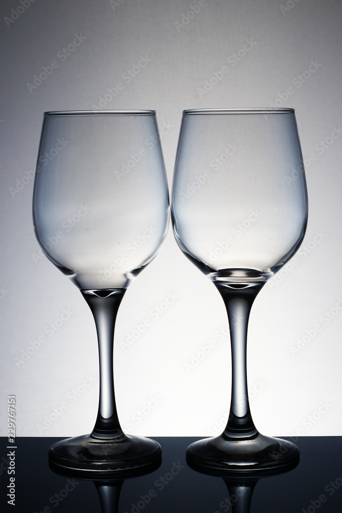 two empty goblets