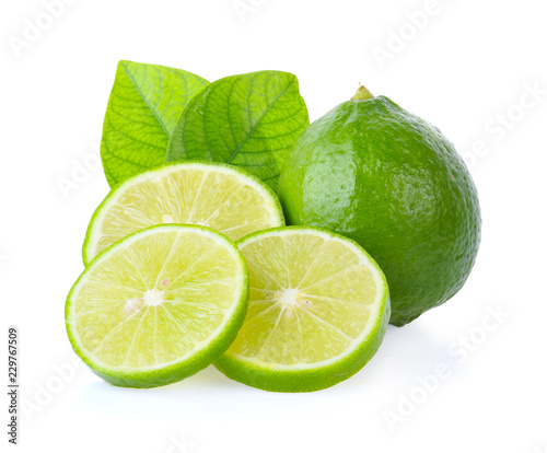slice of lime isolated on white background