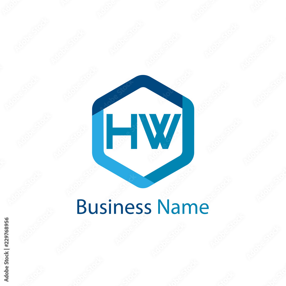 Initial HW Letter Logo Design Initial HW Letter Logo Design