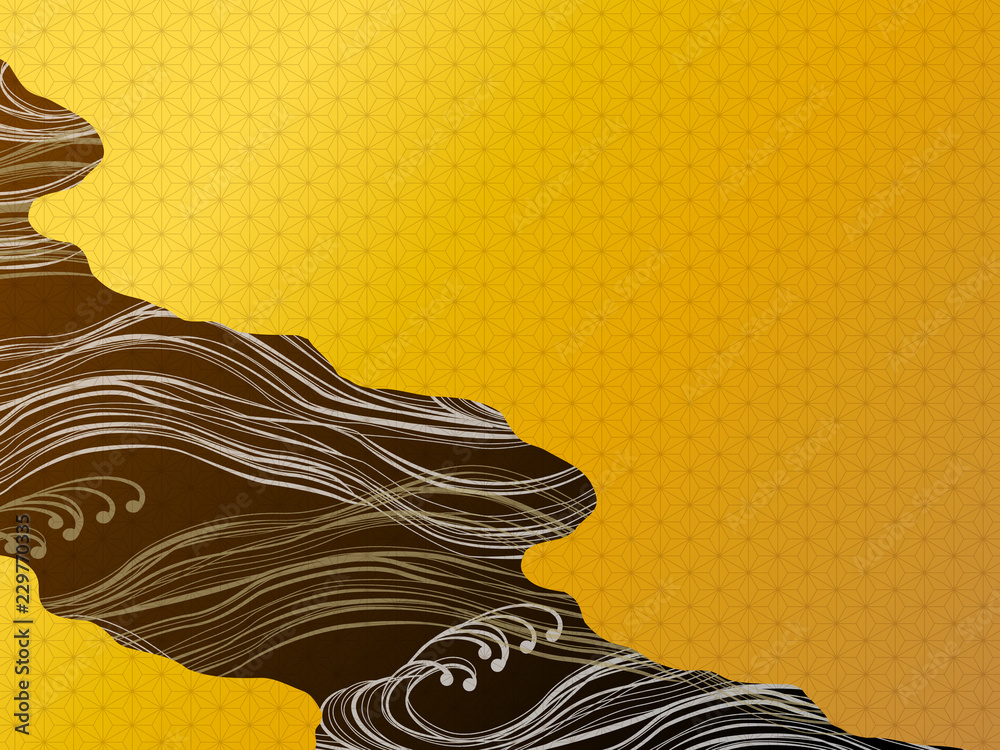 和風の波と金の背景stock Vector Adobe Stock