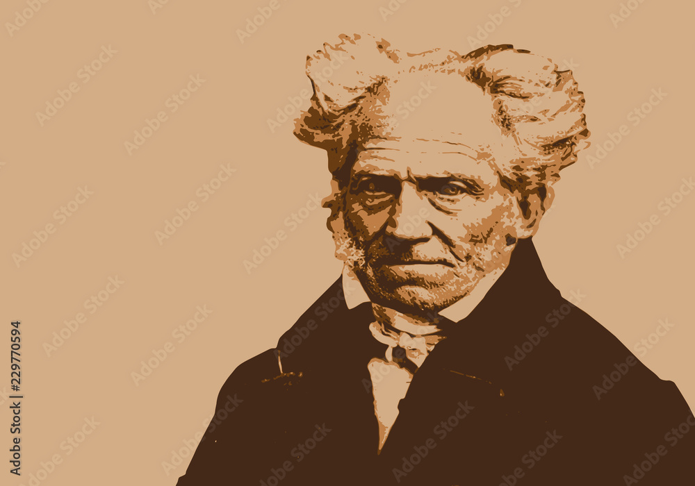 Obraz premium Portrait de Schopenhauer, célèbre philosophe allemand du 19ème siècle