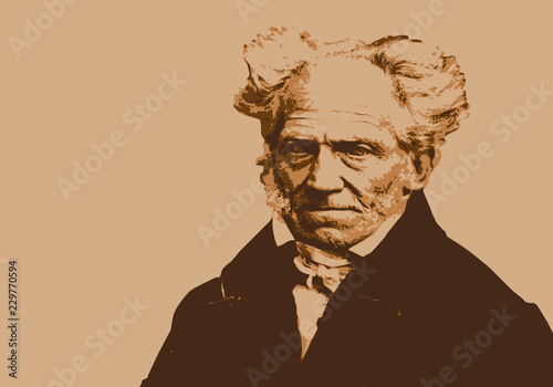 Portrait de Schopenhauer, célèbre philosophe allemand du 19ème siècle