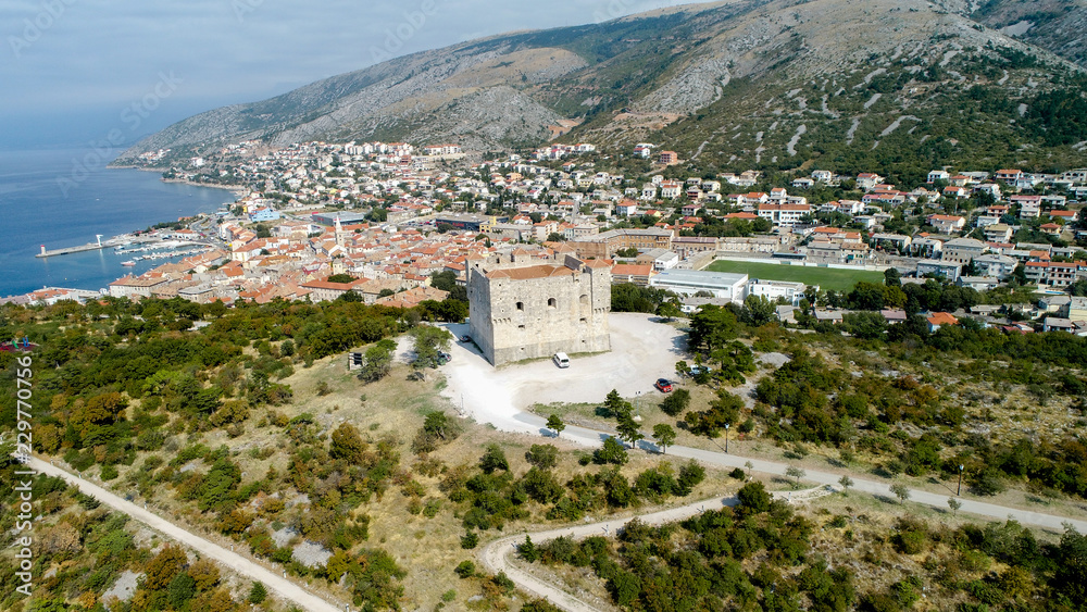 Obraz premium The Nehaj Fortress is a fort on the hill just above the town of Senj, Velebit, Croatia. The fortress was built in 1558 to fight the Ottoman Empire.