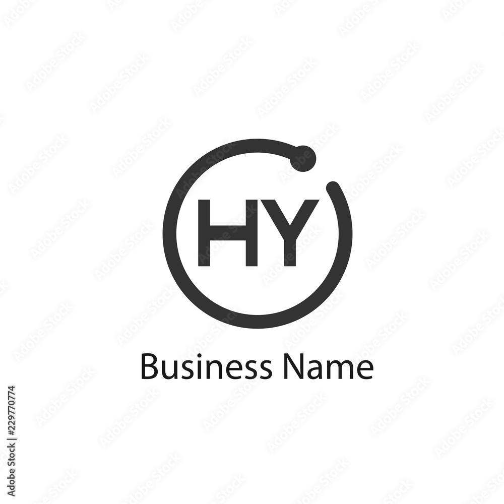Initial HY Letter Logo Design