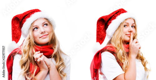 Mädchen mit Weihnachtsmütze