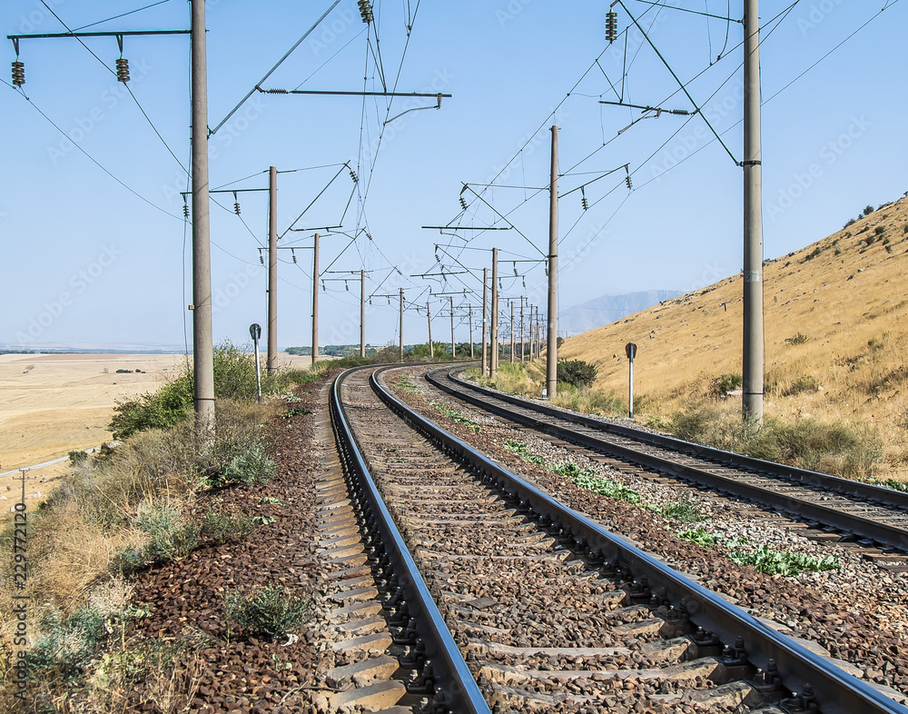 Rail way with posts