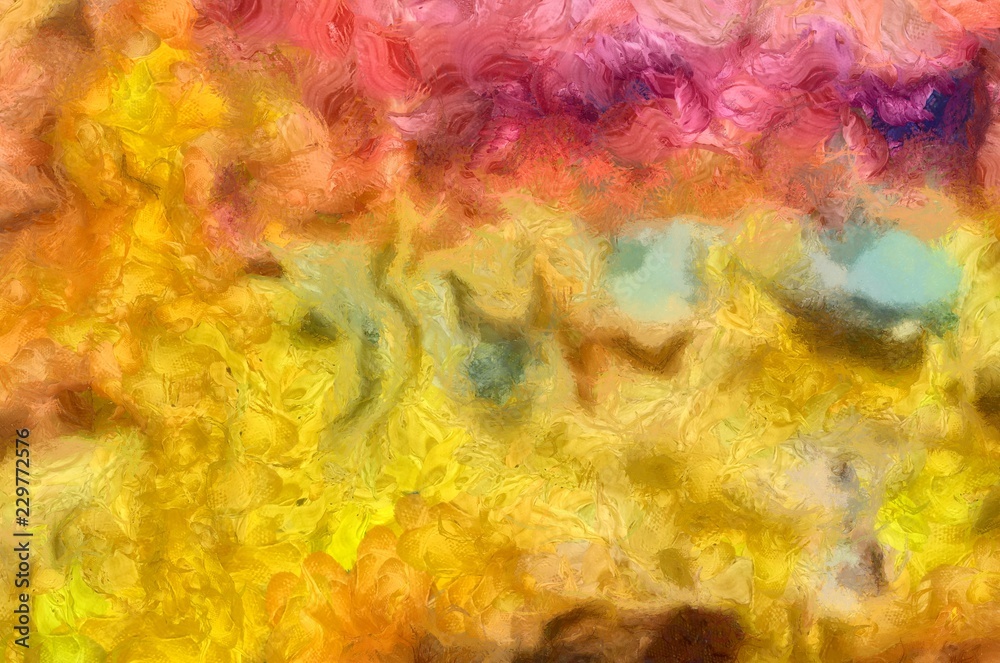 Fototapeta premium Colorful fine art grunge texture. Abstract design background. Paint strokes on canvas. Old vintage style.