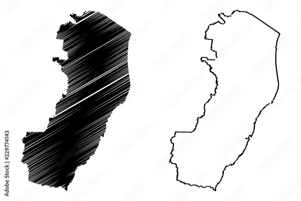 Espirito Santo (Region of Brazil, Federated state, Federative Republic of Brazil) map vector illustration, scribble sketch Espírito Santo map