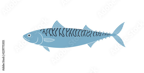 Mackerel logo. Isolated mackerel on white background