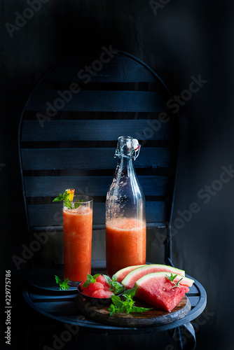 Melon carrot tomato juice photo