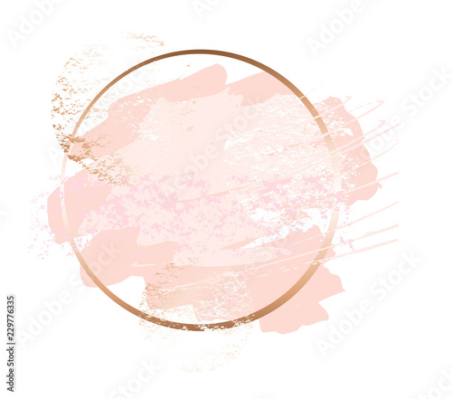 Obraz na plátně Golden pink art frames