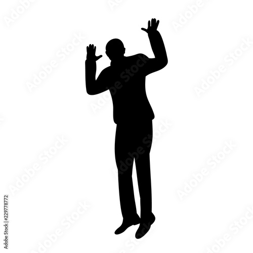 silhouette man jumping