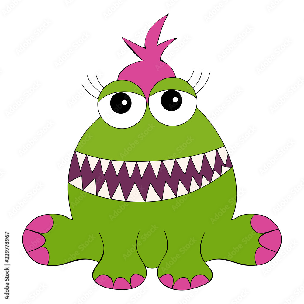 Fototapeta premium monster, on white background