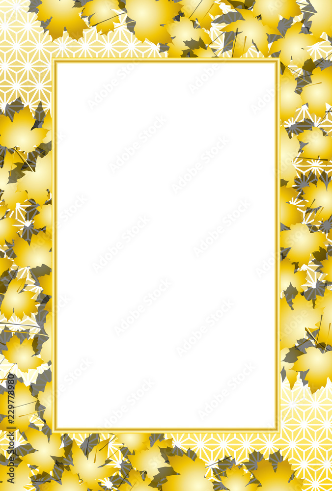 Background Wallpaper Vector Illustration Design Image Japan China Asia Free Size 背景 壁紙 ベクター イラスト 無料 無料素材 バックグラウンド フリー素材 和風素材 日本 背景 壁紙 楓の葉 落ち葉 秋の素材 紅葉 枯葉 写真枠 タイトルスペース