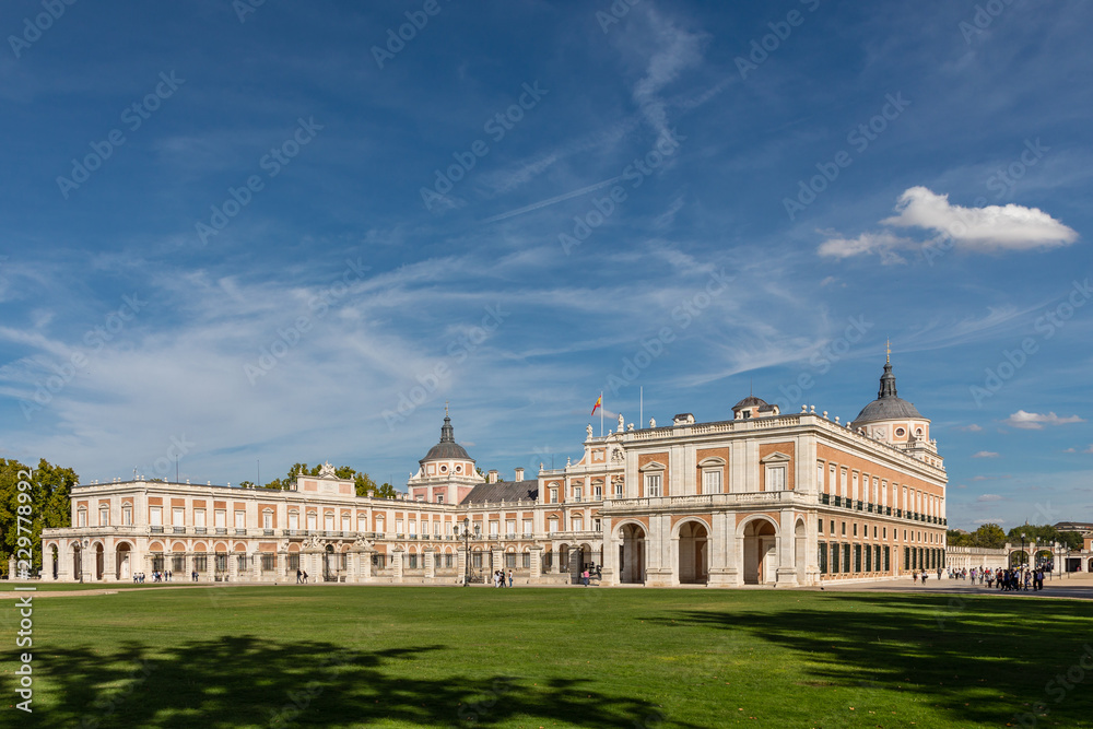 Facade of the royal palace of Aranjuez in the province of Madrid