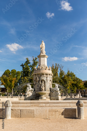 Detail of the fountain of the Mariblanca in Aranjuez, province of Madrid