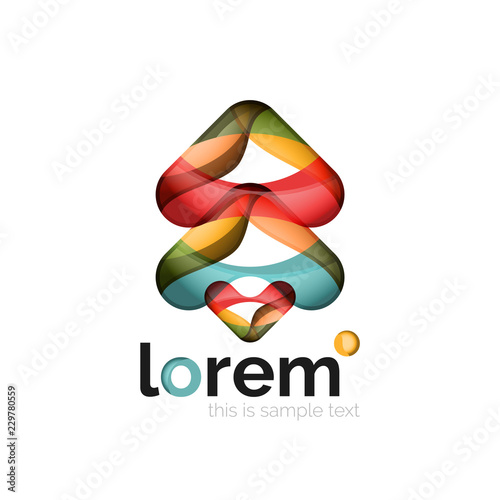 Abstract geometric logo created with overlapping smooth shapes photo