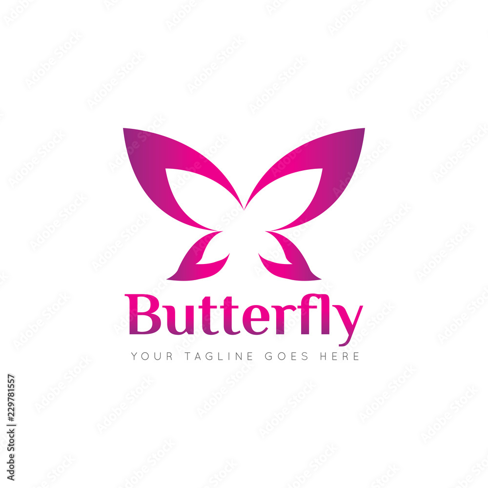 butterfly logo and icon Vector design Template