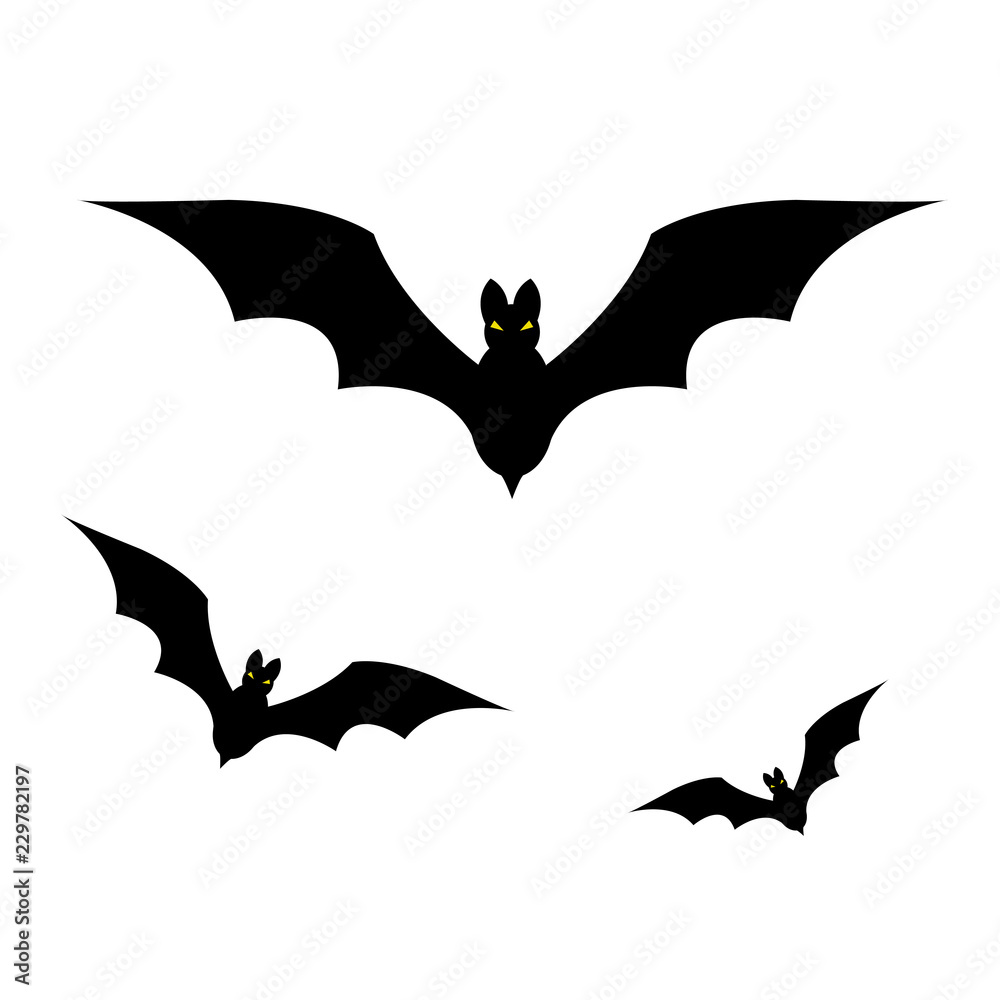 Fototapeta premium Vector silhouettes of bats