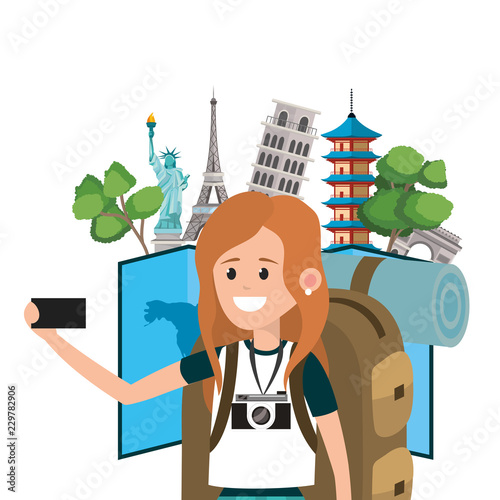 Young backpacker tourist