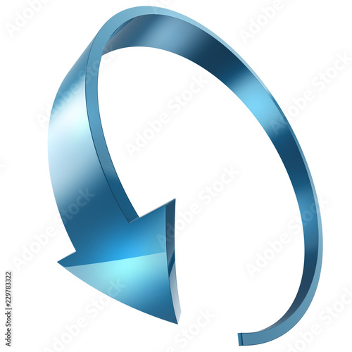 Blue plastic round arrow