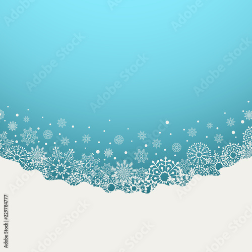 Abstract Christmas background with white snowflakes