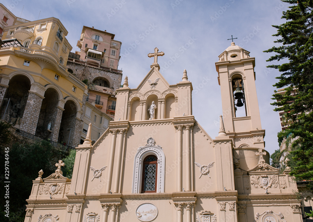 Church temple in monaco in the center of Monte-Carlo in the South of Europe
