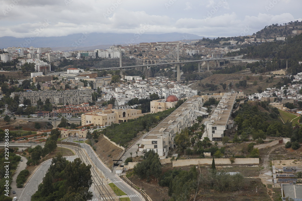 Aerial view of the city of Constantine, Algeria