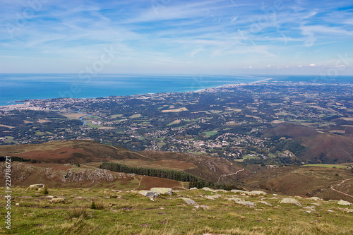 Landscape of La Rhune mouintain area in Basque region of France