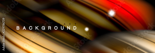 Mixing color waves on black, liquid flowing shapes