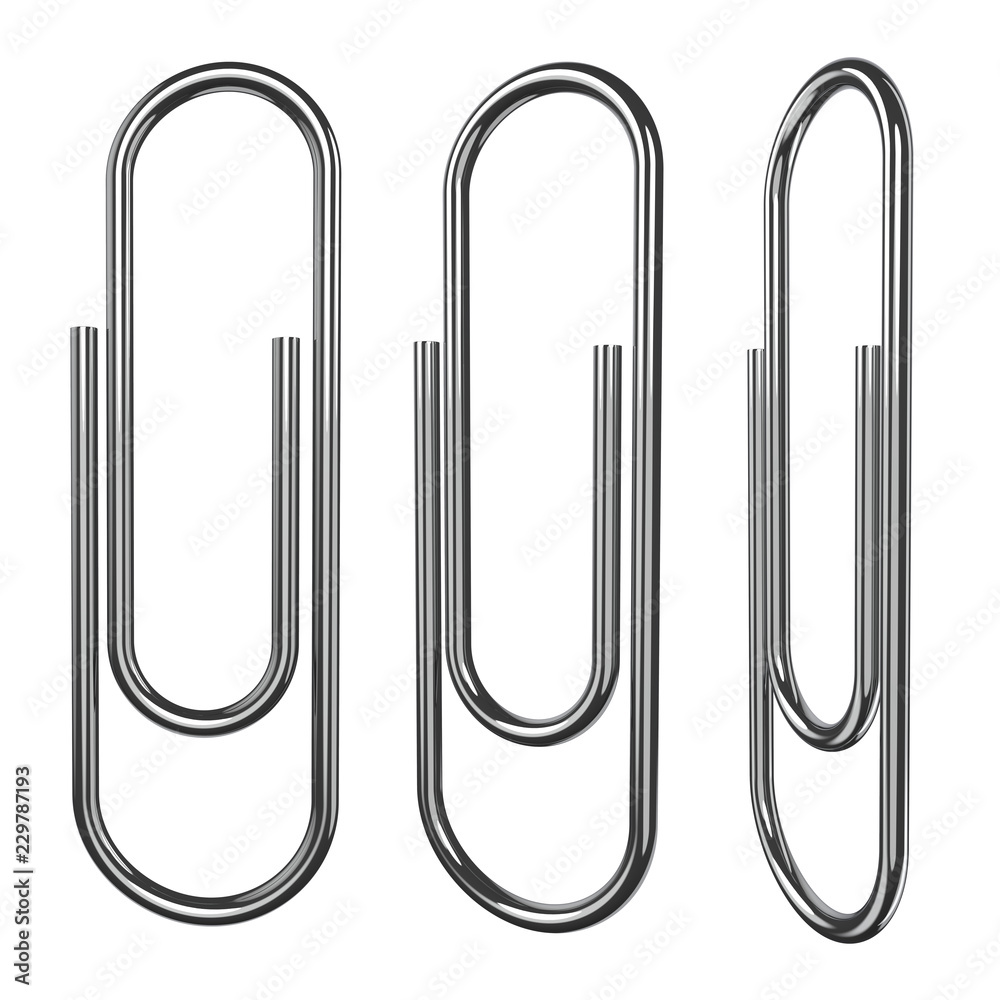 Steel paperclip isolated on white background. Steel paperclip isolated on white background.