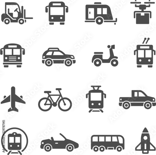 Transportation icons set