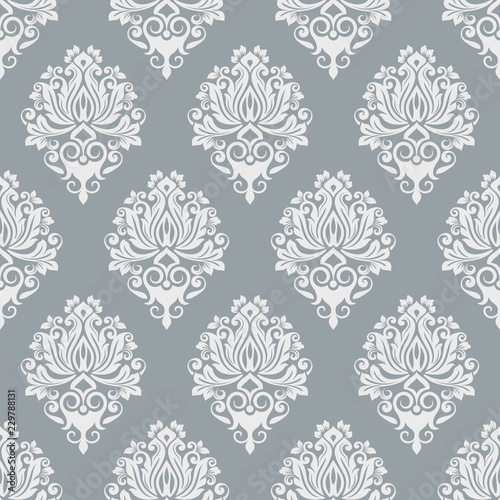 Grey and white seamless vintage wallpaper pattern