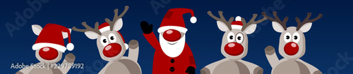 Banner Weihnachten Weihnachtsmann Rentier