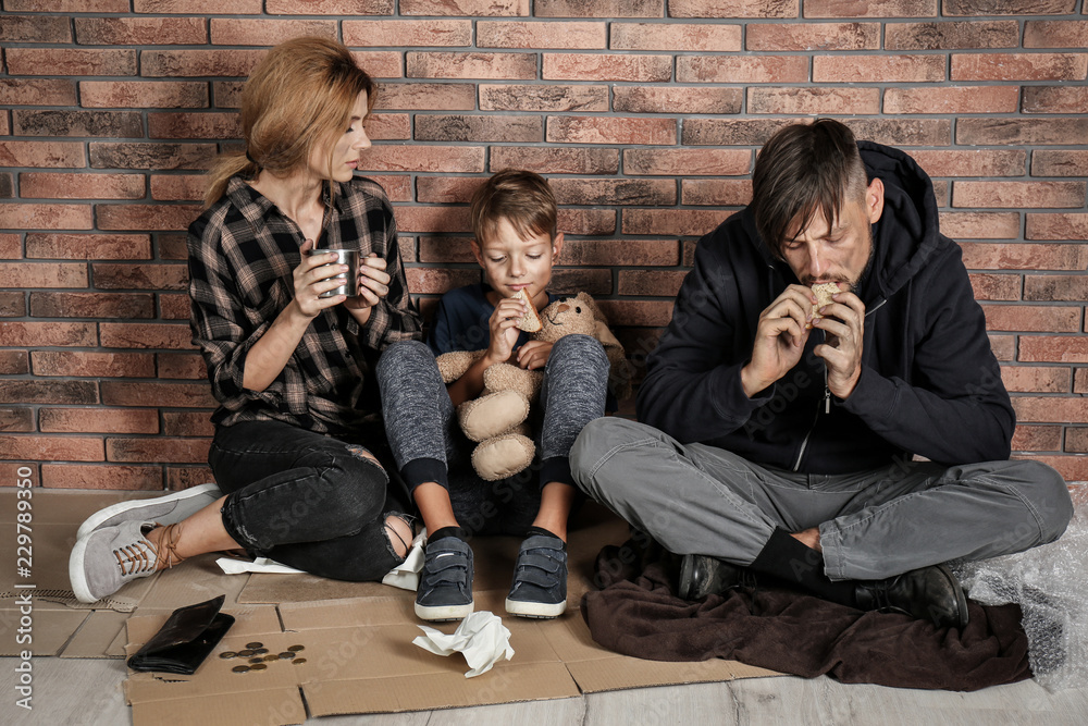 Happy Homeless Family