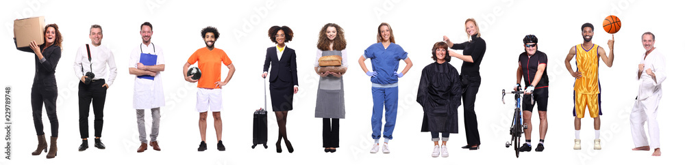 Group of people with different professions