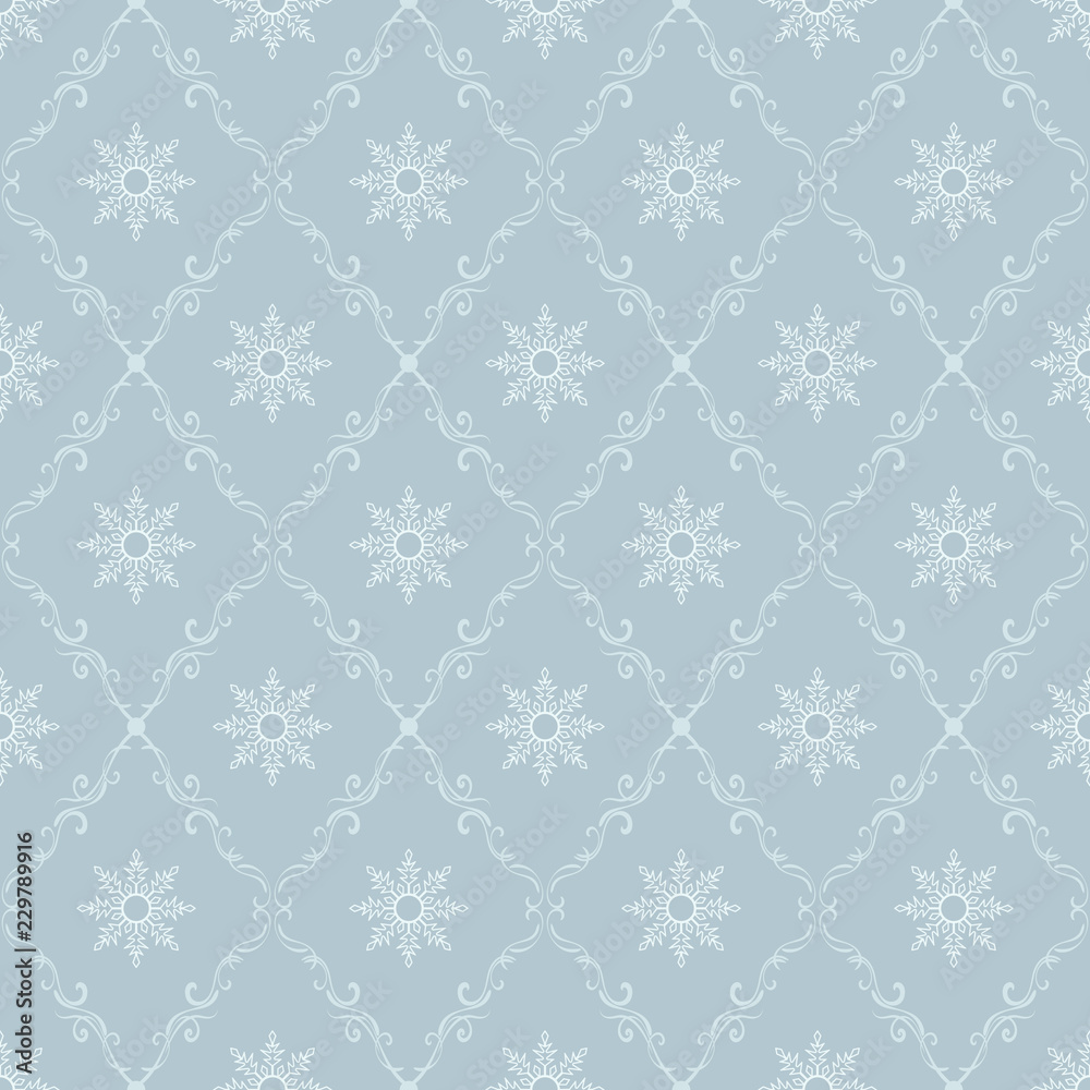 Fototapeta premium Seamless snowflake vector background