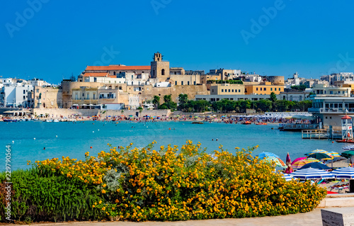 Castle of Otranto near the beach in summer holiday, Lecce, Italy
