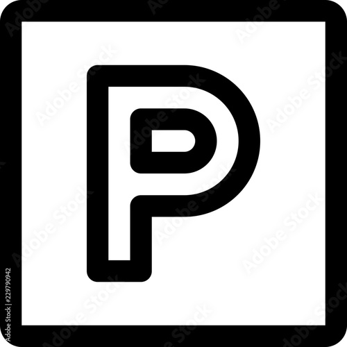 Parking symbol highlighted