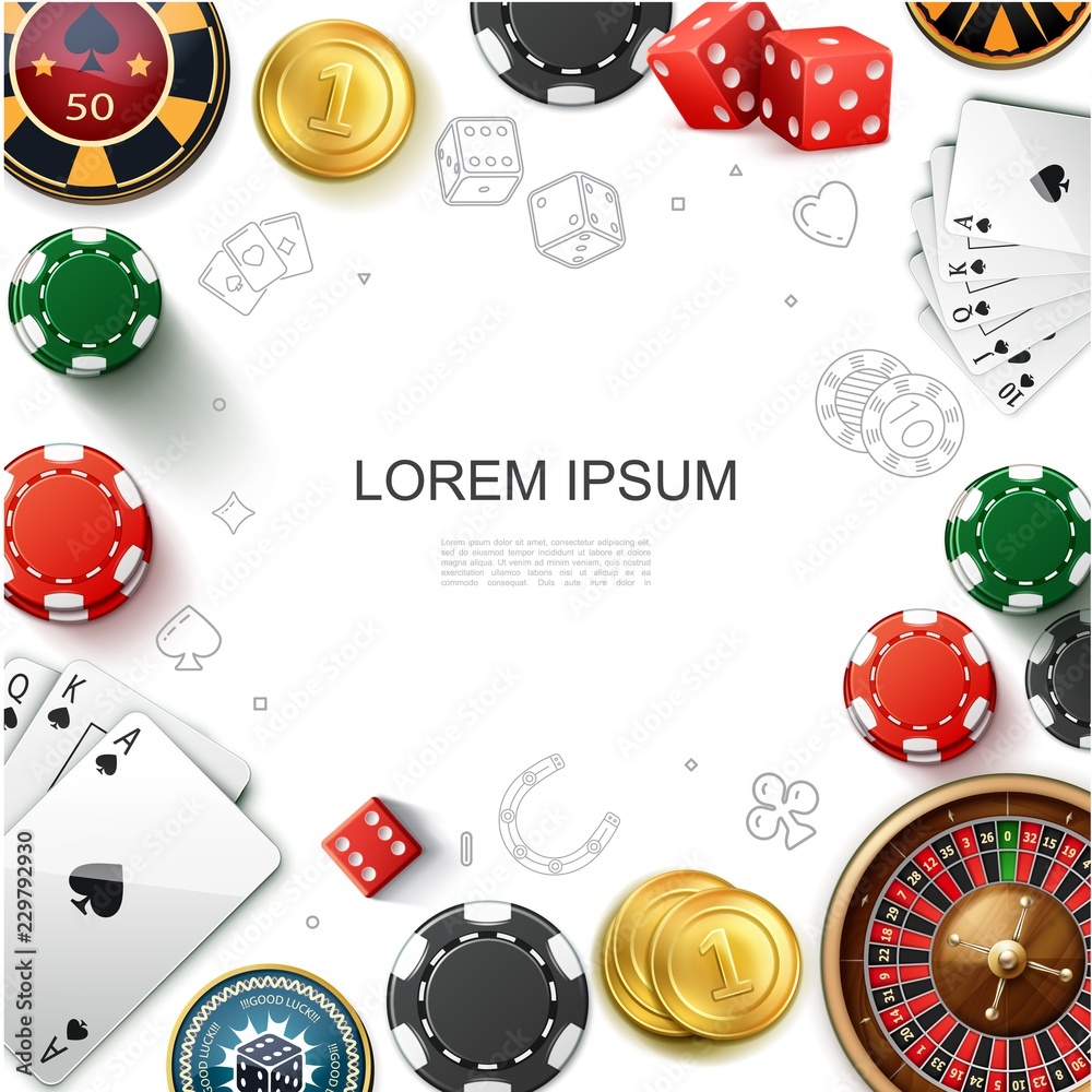 Obraz premium Realistic Casino Gambling Template