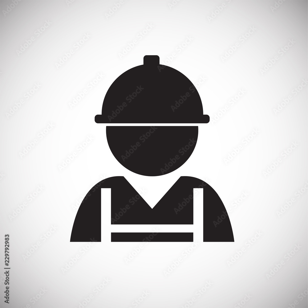 Worker in unionall on white background icon Worker in unionall on white background icon