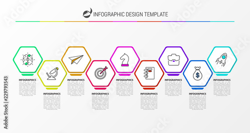 Infographic design template. Creative concept with 9 steps