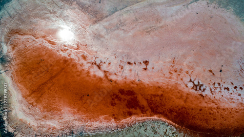 surface of the salty lake