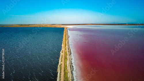 the road between the sea and the salty lake